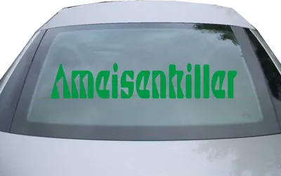 Produktbild von Indigos UG - Aufkleber Heckscheibe & Motorklappe DE2127 - grün - 600x114 mm - Ameisenkiller - Auto Scheiben Fenster Heckklappe Tuning Racing JDM - Die cut