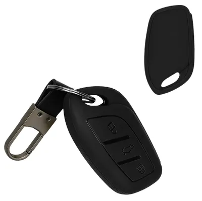 Produktbild von kwmobile Autoschlüssel Hülle kompatibel mit MG 3-Tasten ZS MG4 MG5 MG6 Hülle - TPU Schlüsselhülle - Schlüssel Cover in Schwarz - Mit Schlüsselring