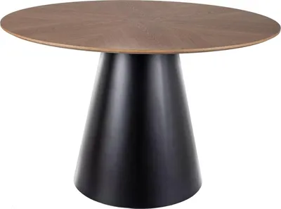 Image de Table de salle à manger, table de cuisine, couleur et dimensions au choix. Bois de chêne naturel / noir