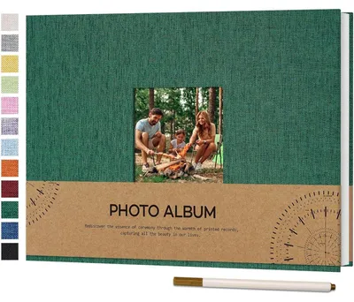 Productafbeelding van Zelfklevend fotoalbum, donkergroen, 21,5x30 cm, met 40 witte pagina's