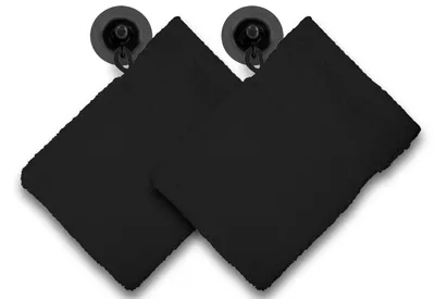 Produktbild von 2er Set Waschhandschuhe Waschlappen schwarz 16x21 cm Frottee Baumwolle Frottier
