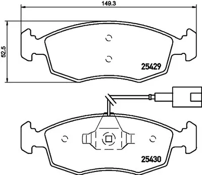 Produktbild von HELLA Bremsbeläge Satz Vorne Bremsklötze für FIAT 500 (312) 8DB 355 019-651