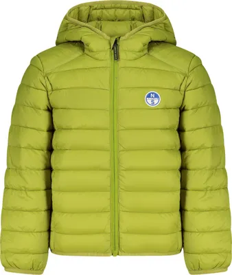Produktbild von Grüne Kinderjacke mit Kapuze, wasserabweisend und nachhaltig