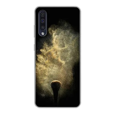 Produktbild von MuchoWow® Handyhülle Schutzhülle Hülle für Samsung Galaxy A30s Goldpulver auf schwarzem Hintergrund Silikon Softcase Handy Hülle - Karteninhaber
