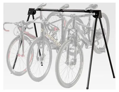 Produktbild von Fahrradständer für 3 Fahrräder, faltbar, Tragfähigkeit 80 KG, Bodenständer für Innen- und Außenbereich