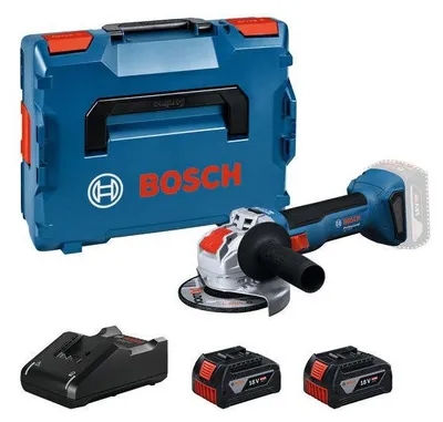 Produktbild von Akku-Winkelschleifer BOSCH PROFESSIONAL GWX 18V-8, 18V, 125mm, mit 2 Akkus GBA 4,0Ah + GAL 1840 L X-LOCK
