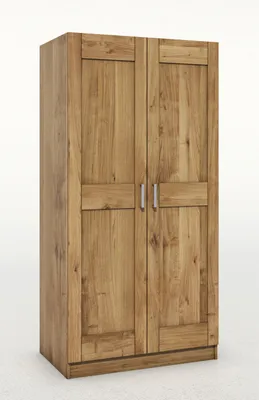 Produktbild von Kleiderschrank Schrank Wildeiche teilmassiv geölt 2türig Breite 102cm