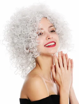 Produktbild von WIG ME UP Perücke kurz voluminös gelockt hellgrau VK-11-1001A