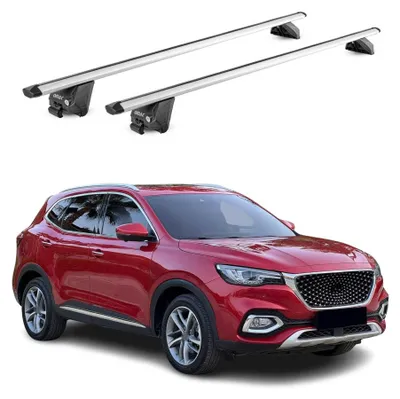 Imagen del producto de Soportes básicos para portaequipajes, compatibles con MG EHS 2018-2025, capacidad de 100 kg, aluminio plateado, 2 piezas, con certificado ABE, Imagen generada por IA