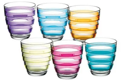 Immagine prodotto di PASABAHCE Set 6 Bicchieri Helezon In Vetro Colori Assortiti Cl 27