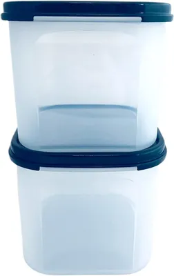 Immagine prodotto di Set Tupperware Compactus Quadrati (2 x 1,9 L, neri) – Contenitori per alimenti freschi e secchi