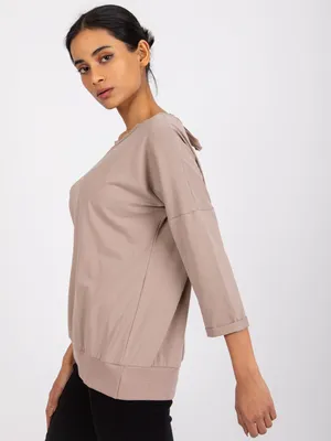Produktbild von Rue Paris Damenbluse Fellag dunkelbeige S/M