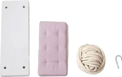 Immagine prodotto di Altalena sospesa per bambini in legno, sedile in legno 50x18x3,5 cm, corda di 5 metri, portata 50 KG, rosa