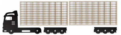 Image de ArtTwist 2x vitrine pour modèles réduits de voitures | Rangement Hot Wheels à 160 compartiments | Vitrine de collection suspendue 78,5 cm x 40 cm x 4 cm | Casier en bois pour décoration murale et rangement (camion K01C)