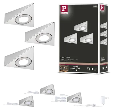 Productafbeelding van Paulmann LED-onderkastverlichting Trias, set van 3 met naderingssensor