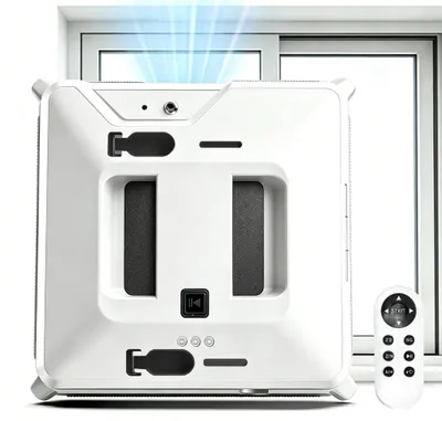 Produktbild von Fensterputzroboter, Automatischer Fensterreiniger, 3000Pa Saugkraft, intelligente Pfadplanung, Kantenreinigung, Absturzsicherung, leise 65dB