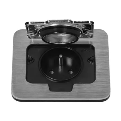 Obrázek produktu pro Zapuštěná zásuvka s víčkem, hermeticky uzavřená ORNO OR-GM-9031, nerez IP55