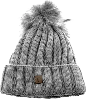 Produktbild von Faera Mütze zum Warmhalten im Herbst oder Winter Bommel-Mütze mit Futter Grau