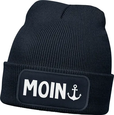 Produktbild von Wintermütze Kinder Beanie Jungen Moin Aufdruck Anker Print Lustig Strickmütze Kindermütze MoonWorks®
