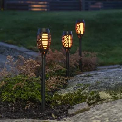 Produktbild von Zestaw 3 lamp ogrodowych Led solarnych FLAME MINI