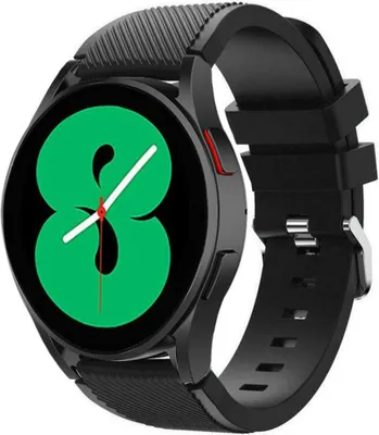 Produktbild von Strap-it Silikon Armband – kompatibel mit Samsung Galaxy Watch 7 (40/44mm), Watch 6 (Classic), Watch 5 (Pro), Watch 4 (Classic) & Watch FE – Schwarz