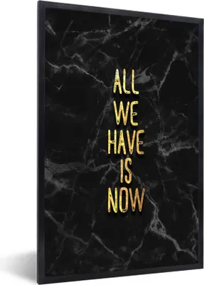 Produktbild von MuchoWow® Gerahmtes Poster Zitate - Sprichwörter - Gold - Marmor 20x30 cm - Poster mit Schwarzem Bilderrahmen Wandposter Rahmen Foto Bilder - Drucken - Bilder Poster im Rahmen