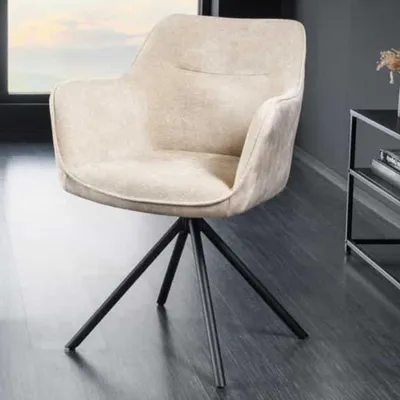Produktbild von Eleganter Drehstuhl FLORENZ champagner Samt Strukturstoff