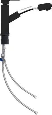 Zdjęcie produktu dla vidaXL Bateria umywalkowa z wyciąganą wylewką czarna 157x172 mm