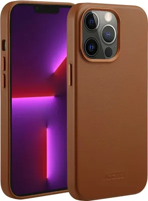 Obrázek produktu pro Kožený zadní kryt Accezz MagSafe pro iPhone 13 Pro – hnědá barva Sienna