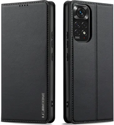 Produktbild von Handyhülle für Xiaomi Redmi Note 11/Note11S/Note 12S, Magnetische Flip Leder Hülle mit Kartenfach und Standfunktion Schwarz