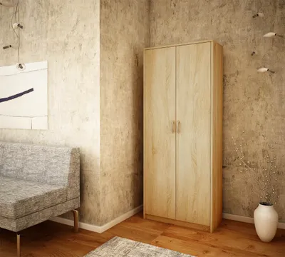 Immagine prodotto di Armadio con scaffali LUCETTE – larghezza 74 cm, rovere sonoma