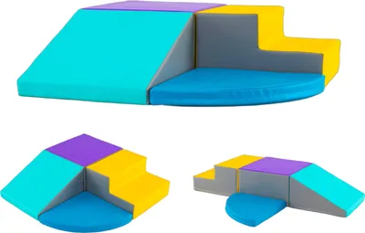 Produktbild von GOPLUS 4-tlg. Kletterspielset für Kleinkinder, weiche Schaumstoffblöcke mit hochdichtem EPE-Schaum, Innen Riesenbausteine