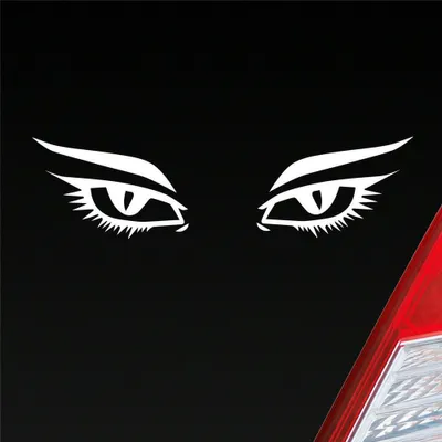 Produktbild von Auto Aufkleber Augen Frau Sexy Eyes Tuning 15x4 cm Weiss Glanz Sticker Heckscheibenaufkleber