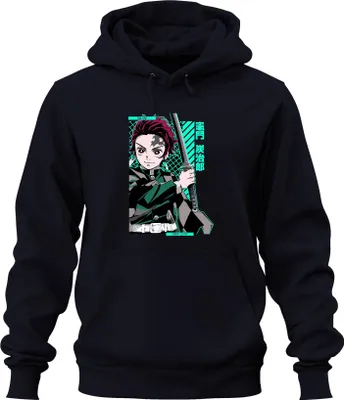 Obrázek produktu pro Tanjiro Demon Slayer Kamado Sword Anime Manga Gift Cosplay Uni mikina s kapucí, Navy, XXL