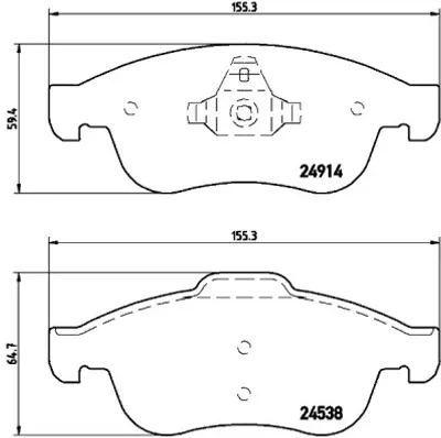 Produktbild von Brembo Bremsbelagsatz, Scheibenbremse Vorderachse P 68 050