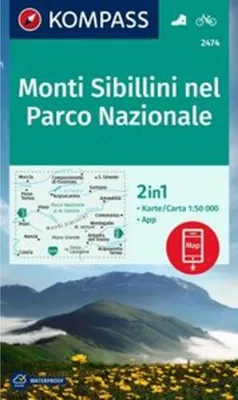 Obrázok produktu pre KOMPASS Wanderkarte 2474 Sibillini Mountains in the National Park 1:50 000