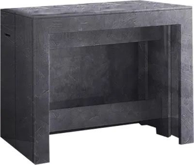 Produktbild von Ausziehbarer Esstisch Martino, Ausziehbare Konsole bis zu 12 Sitzplätzen, Tisch mit Verlängerungshalter, 100%  Italy, cm 51/300x90h77, Schiefer
