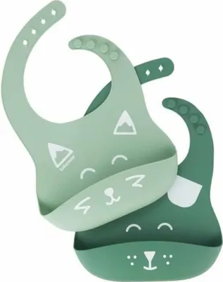Obrázok produktu pre Babymoov Bib A007608 Green Silicone (2 kusy)
