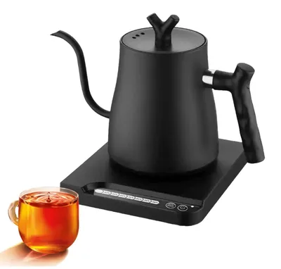 Zwanenhals-Wasserkocher 1L, 1000W, 7 Temperaturstufen, Edelstahl