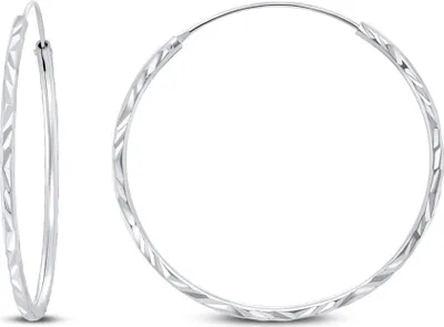 Obrázek produktu pro Nadčasové stříbrné kruhové náušnice EA01 - Průměr: 5 cm