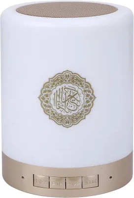 Image de Haut-parleur Bluetooth compact avec lampe LED tactile, télécommande sans fil, 8 Go de mémoire, 16 langues, fonction FM et MP3, et mode nuit