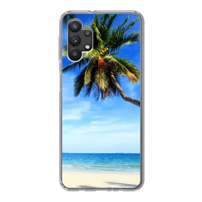 Produktbild von MuchoWow® Handyhülle Schutzhülle Hülle für Samsung Galaxy A32 5G Palmen - Strand - Meer Silikon Softcase Handy Hülle - Softcase