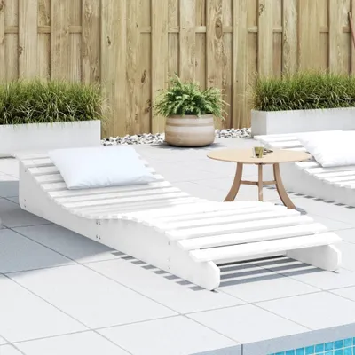 Obrázok produktu pre Lehátko na opaľovanie biele 205x60x31,5 cm masívna borovica