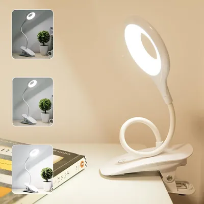 Image de Lampe de bureau - Lampe Klem - Pour la lecture et le travail - 3 niveaux de luminosité - 40 cm - Noir