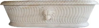 Luxus Barock Marmor Badewanne Löwenkopf Weiß Luxury Baroque Marble Bathtub Lion Head White