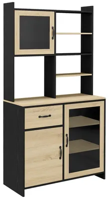 Image de Armoire de cuisine - Buffet - Meuble de rangement pour cuisine - Armoire de rangement - Meuble de vitrine - Design moderne - Étagère réglable