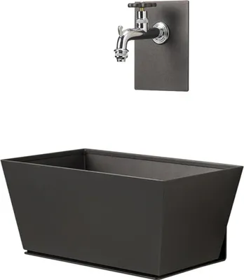 Produktbild von Fontana a parete con vaschetta Belfer in acciaio zincato antracite
