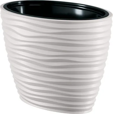 Zdjęcie produktu dla Osłona na doniczkę SAHARA ELIPSA plastikowa biała 60x40cm