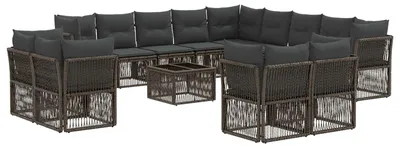 Produktbild von vidaXL Gartensofa-set 14 stk. Grau Poly-Rattan