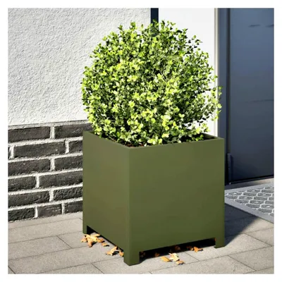 Produktbild von Pflanzkübel 2 Stück Olivgrün 40x40x40 Stahl